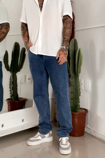 Jeans Reta Masculina Casual con Juvenil